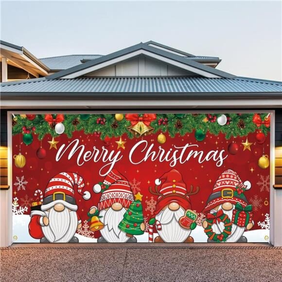 Other - 7 x 16 ft Christmas Garage Door Cover, 2025 Holiday Decorations for Double